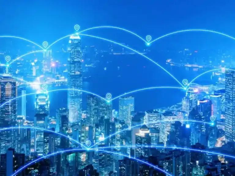 Illustration of network security measures like firewalls, VPNs, and intrusion detection systems protecting business networks from cyber threats.