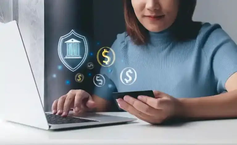 Illustration showing a financial institution strengthening its cybersecurity defenses to prevent data breaches and system compromises.
