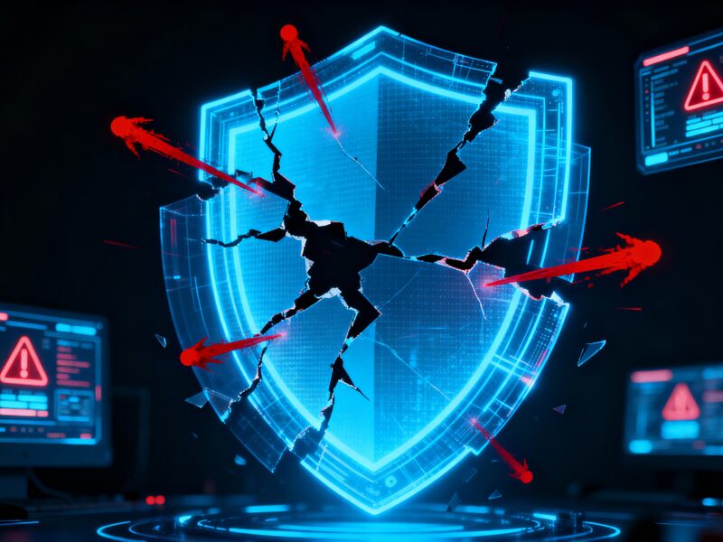 Editorial illustration of business and IT leaders reviewing cyber risk dashboards, incident scenarios, and security priorities in a modern office setting.